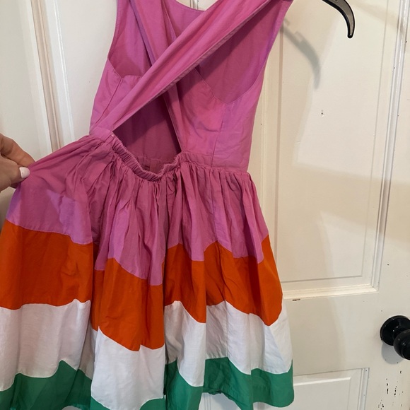 Mini Boden Girls Rainbow Striped Cross Back Straps Sundress Size 7-8Y - Picture 5 of 13